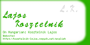 lajos kosztelnik business card